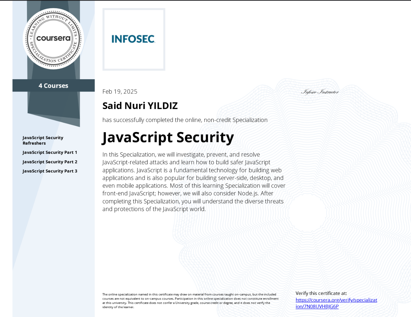 JavaScript Security Specialization